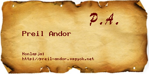 Preil Andor névjegykártya